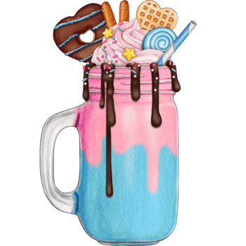 watercolor hand drawn milkshake png