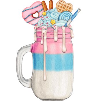 watercolor hand drawn milkshake png