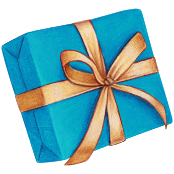 Watercolor hand drawn christmas gift png