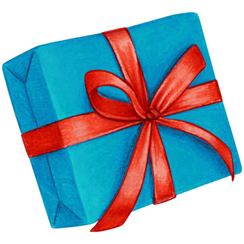 Watercolor hand drawn christmas gift png