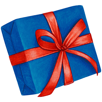 Watercolor hand drawn christmas gift png