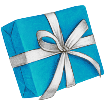 Watercolor hand drawn christmas gift png