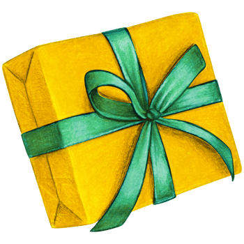 Watercolor hand drawn christmas gift png