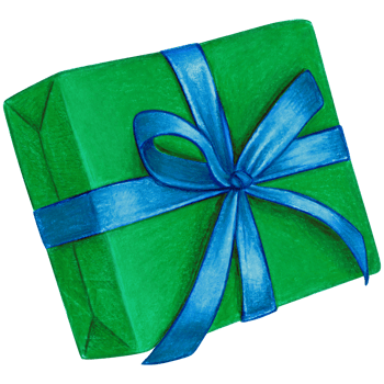 Watercolor hand drawn christmas gift png