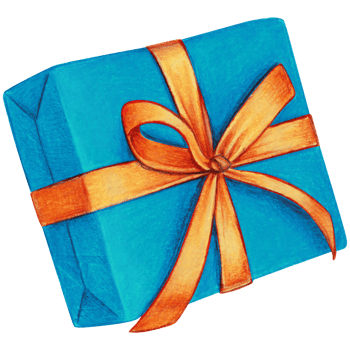 Watercolor hand drawn christmas gift png