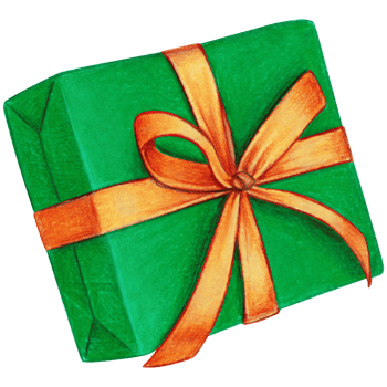 Watercolor hand drawn christmas gift png