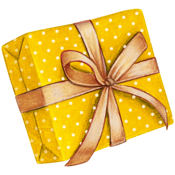 Watercolor hand drawn christmas gift png