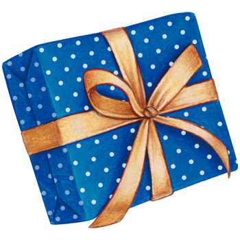 Watercolor hand drawn christmas gift png