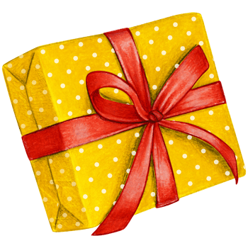 Watercolor hand drawn christmas gift png