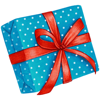 Watercolor hand drawn christmas gift png