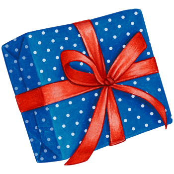 Watercolor hand drawn christmas gift png