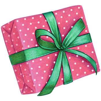 Watercolor hand drawn christmas gift png