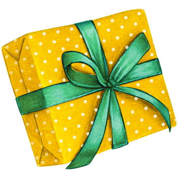 Watercolor hand drawn christmas gift png