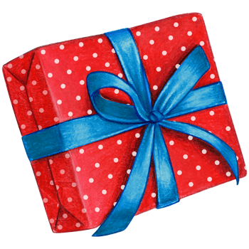 Watercolor hand drawn christmas gift png