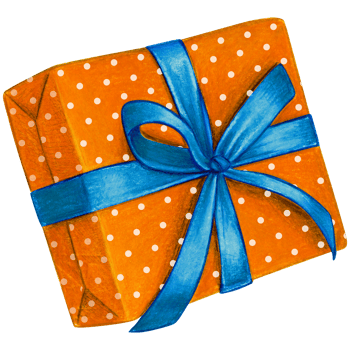Watercolor hand drawn christmas gift png