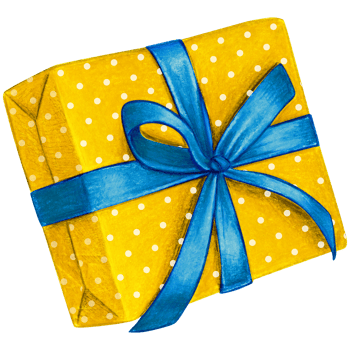 Watercolor hand drawn christmas gift png