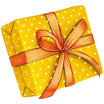 Watercolor hand drawn christmas gift png