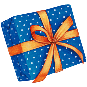 Watercolor hand drawn christmas gift png
