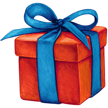 Watercolor hand drawn christmas gift png