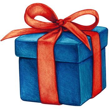 Watercolor hand drawn christmas gift png