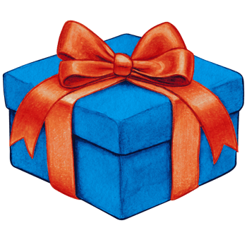 Watercolor hand drawn christmas gift png