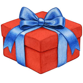 Watercolor hand drawn christmas gift png