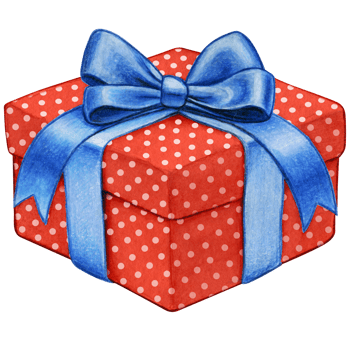 Watercolor hand drawn christmas gift png