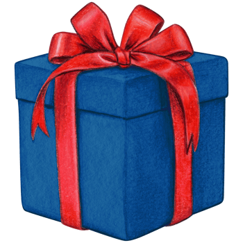 Watercolor hand drawn christmas gift png