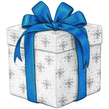 Watercolor hand drawn christmas gift png