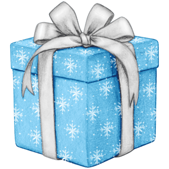 Watercolor hand drawn christmas gift png