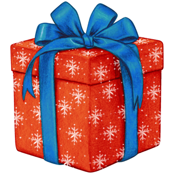 Watercolor hand drawn christmas gift png
