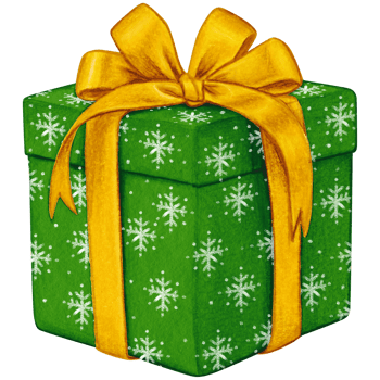 Watercolor hand drawn christmas gift png
