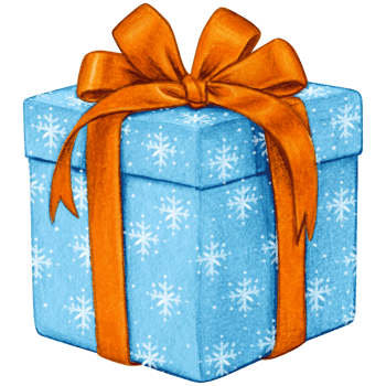 Watercolor hand drawn christmas gift png