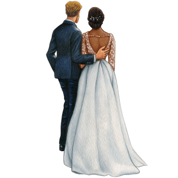 watercolor beautiful wedding embracing couple png