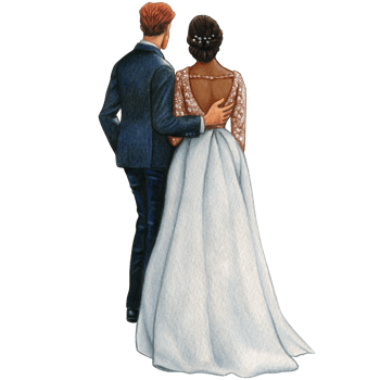 watercolor beautiful wedding embracing couple png