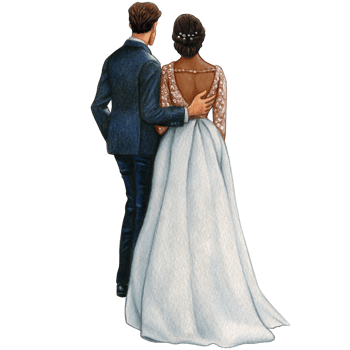 watercolor beautiful wedding embracing couple png