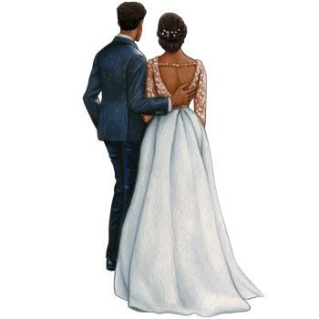watercolor beautiful wedding embracing couple png