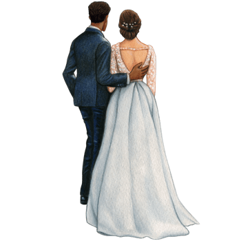 watercolor beautiful wedding embracing couple png