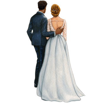 watercolor beautiful wedding embracing couple png