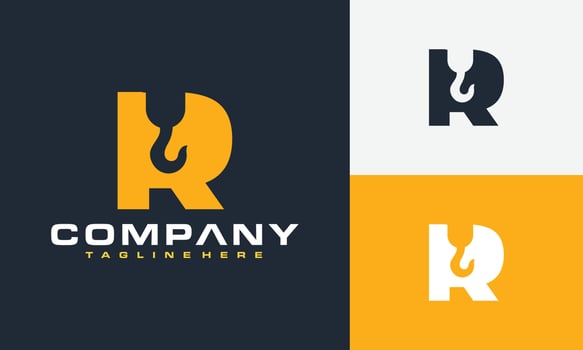letter R crane logo vector