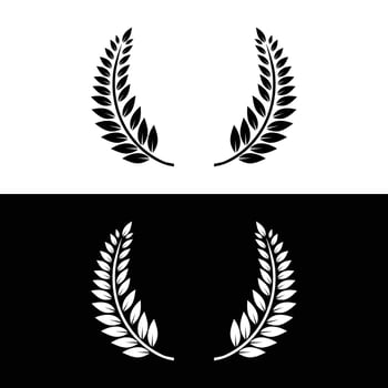 Silhouette of Paddy rice malt wheat barley template logo border on white background vector