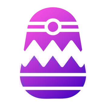 egg icon solid gradient purple pink colour easter symbol illustration. vector
