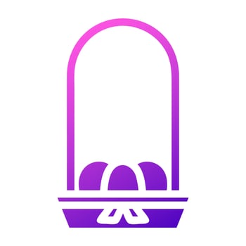 basket egg icon solid gradient purple pink colour easter symbol illustration. vector