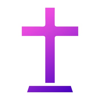Christian icon solid gradient purple pink colour easter symbol illustration. vector