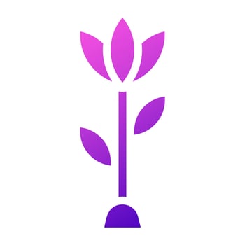 flower icon solid gradient purple pink colour easter symbol illustration. vector