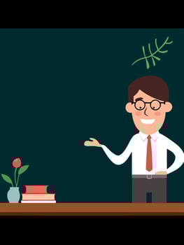 teachers day adult teacher with blackboard vector
