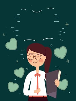 teachers day adult teacher with blackboard vector