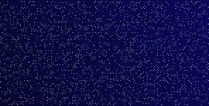 This vector image is a modern illustration of a starry night sky. It features a geometric pattern of dark and light shapes, with a glittering effect of sparkles and stars.  Glowing pixel mosaic