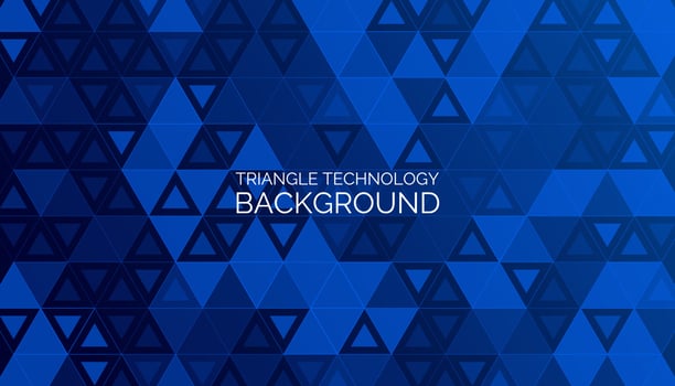 Vector background with a modern triangular mosaic pattern in shades of blue. The geometric triangle shapes. Image can be used for presentations, cards, and banners.