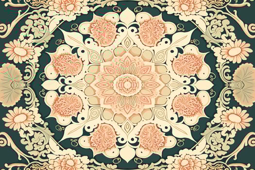 Luxury Indian floral pattern pastel tone. Abstract traditional folk antique tribal graphic line. Texture textile fabric ethnic patterns. Ornate elegant luxury vintage retro style.Vector illustration. vector